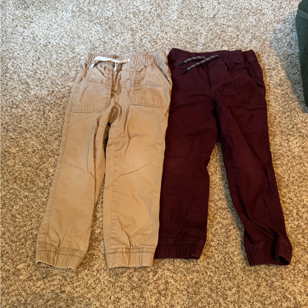 GAP Kids Beige and Burgundy Joggers